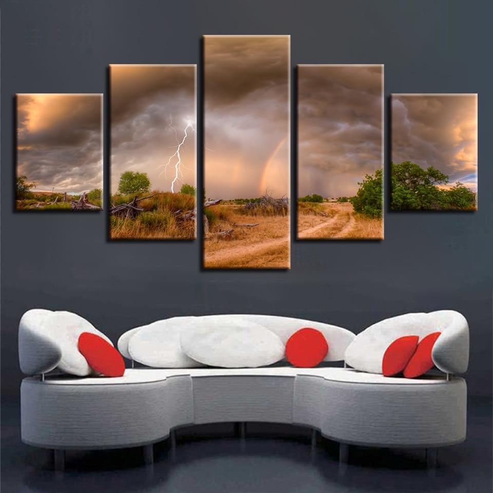 Lightning Rainbow Tree – Nature Canvas Wall Art
