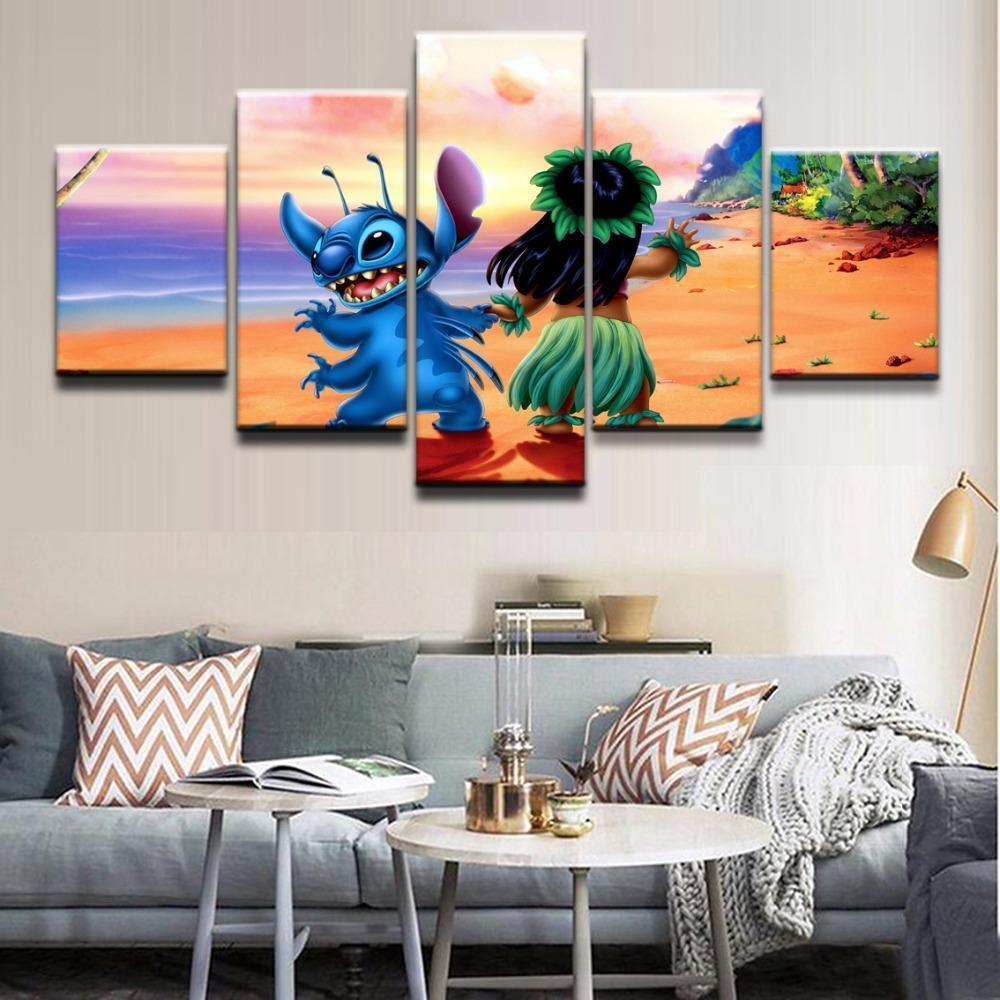Lilo &Amp; Stitch On The Beach Movie – Canvas Wall Art