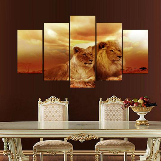 Lion And Lioness 2 – Animal Canvas Wall Art