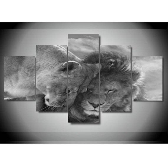 Lion And Lioness 3 – Animal Canvas Wall Art