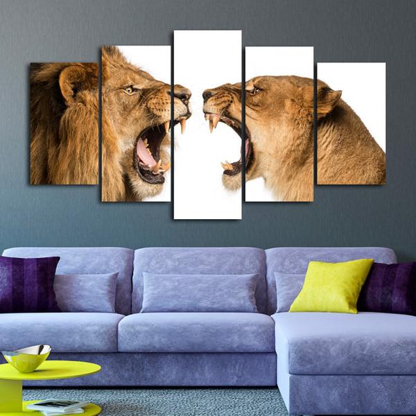 Lion And Lioness – Animal Canvas Wall Art