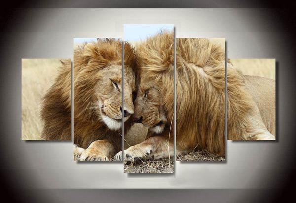 Lion And Lioness Family – Animal Canvas Wall Art