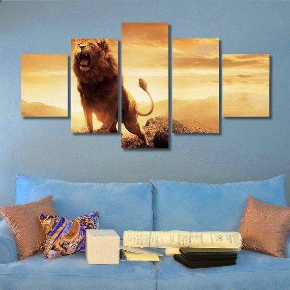Lion At Seasun 03 – Animal Canvas Wall Art