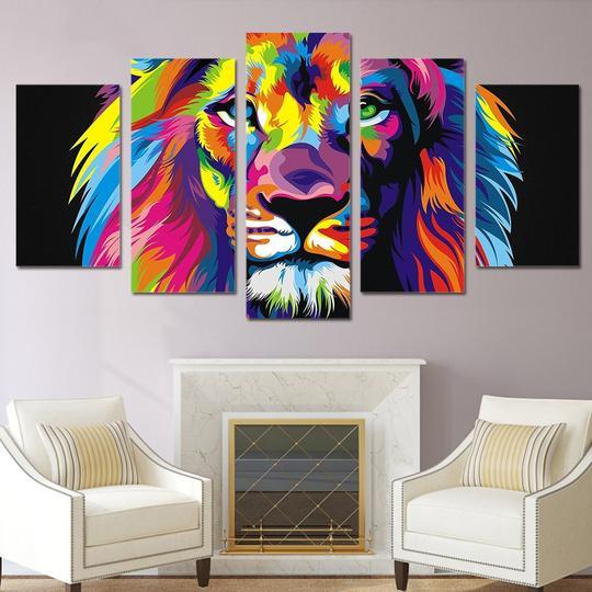 Lion Colorful – Abstract Canvas Wall Art