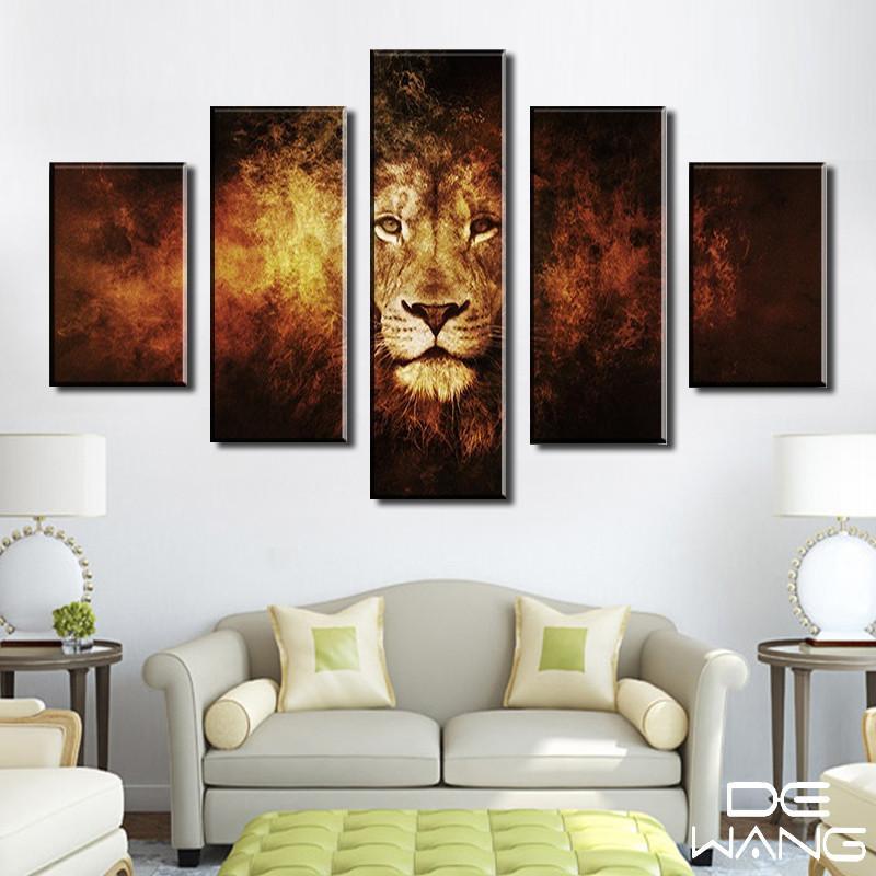 Lion In The Fire – Animal Canvas Wall Art