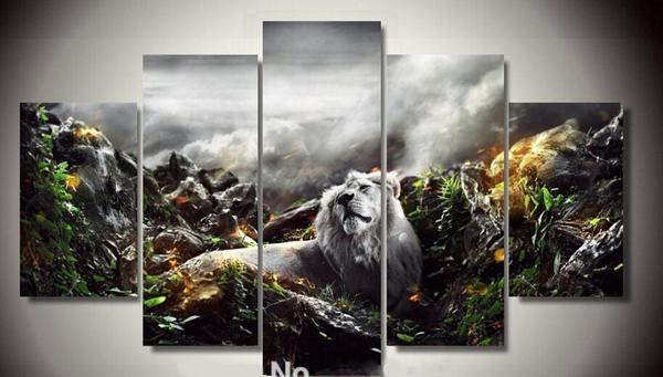 Lion In The Jungle – Animal Canvas Wall Art