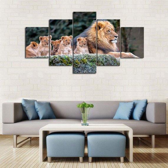 Lion Pride Animal Canvas Wall Art