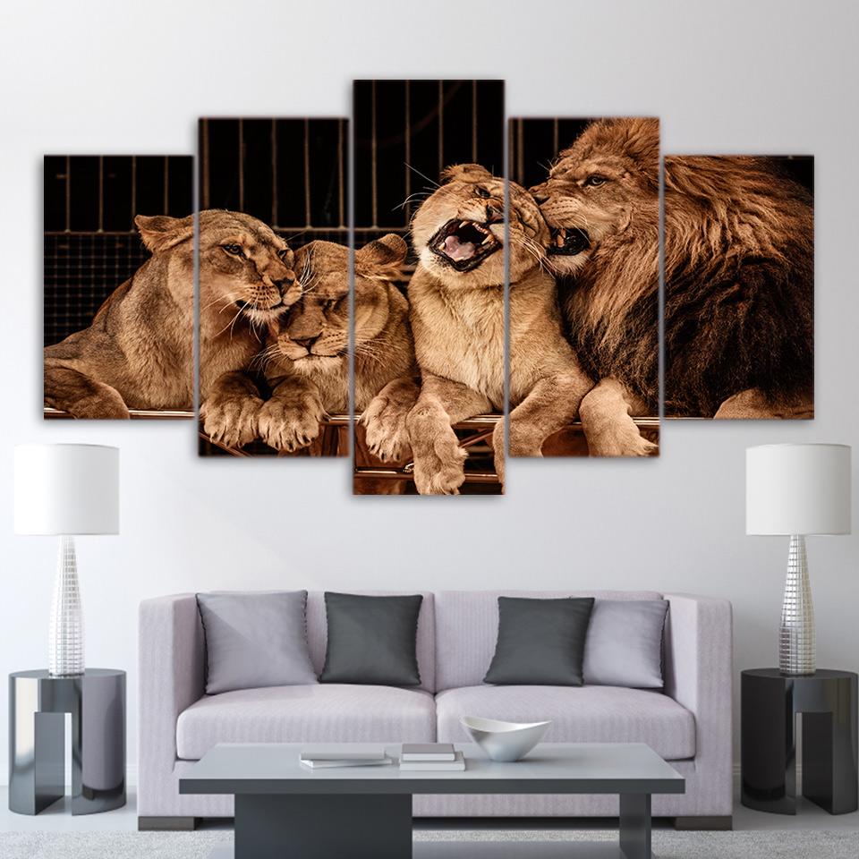 Lions Family 01 – Animal Canvas Wall Art