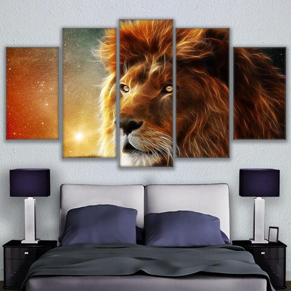 Lion’S Gaze – Animal Canvas Wall Art