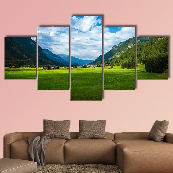 Little Village In Mountains In Austria – Nature Canvas Wall Art