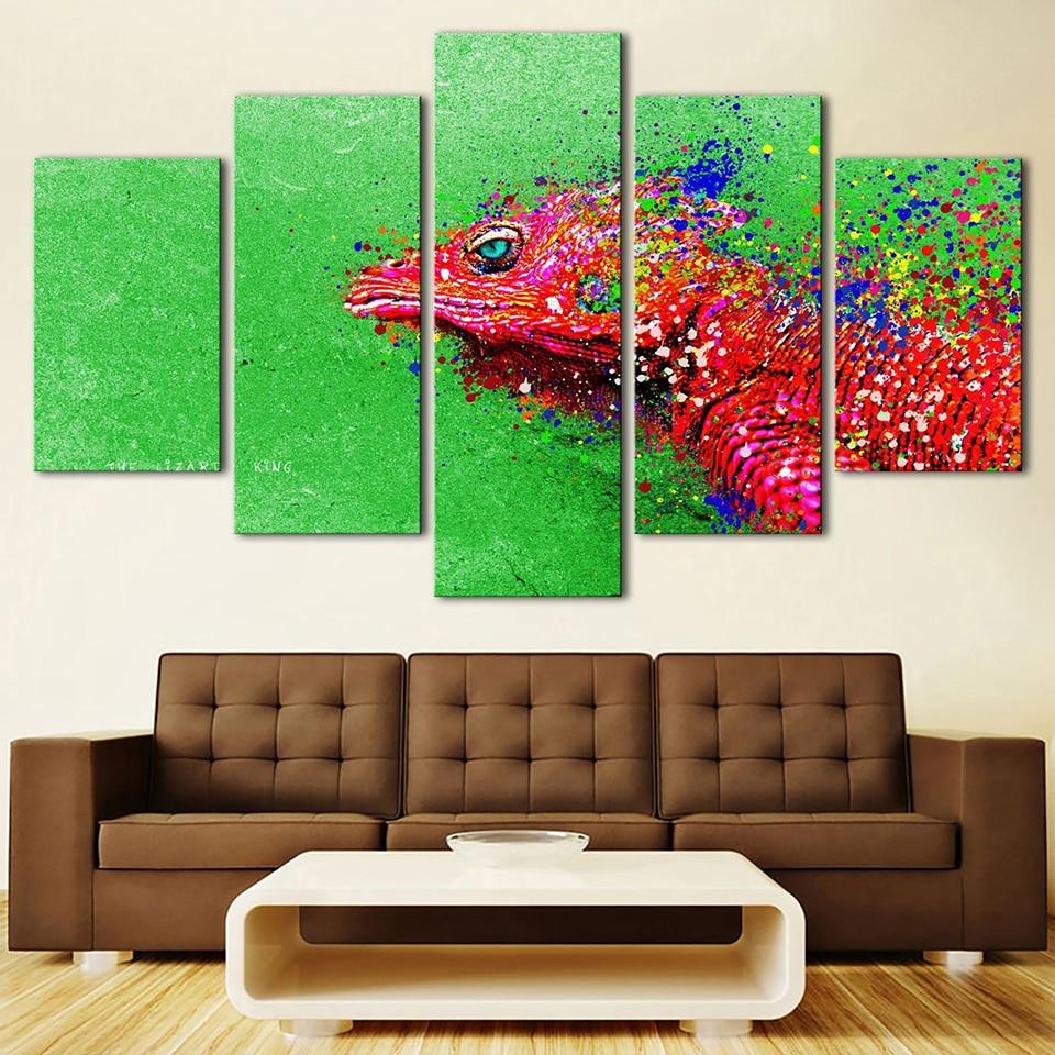 Lizard Body Fade Away Abstract Canvas Wall Art