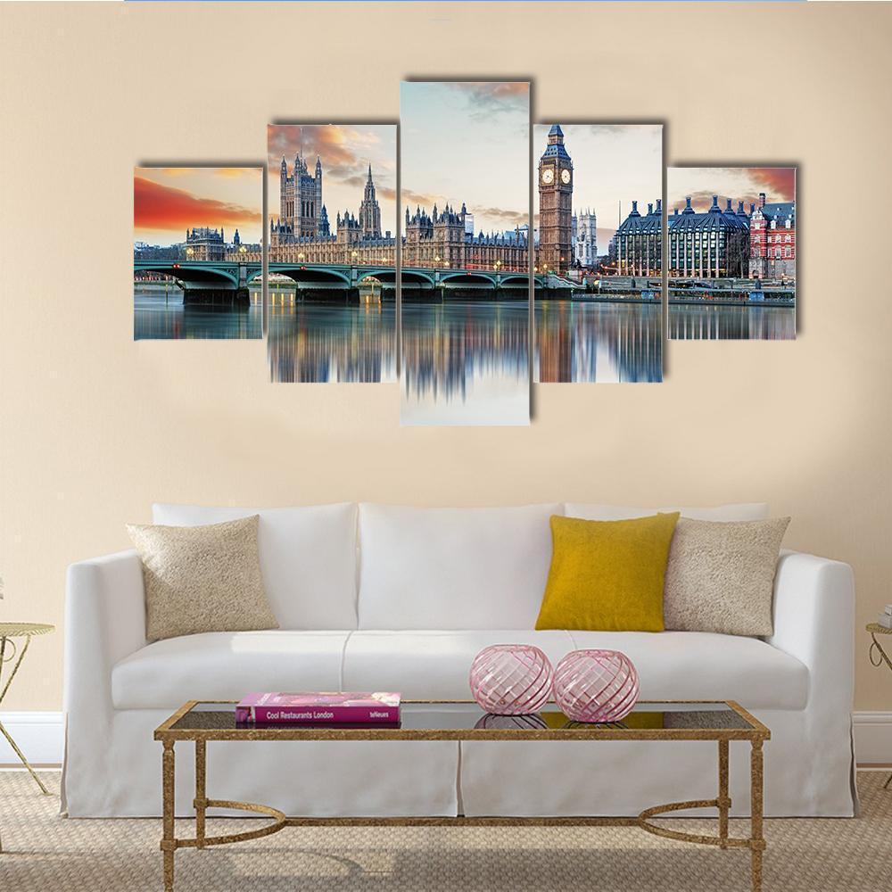 London Big Ben And Houses Of Parliament – Nature Canvas Wall Art