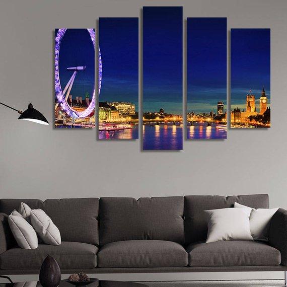 London Eye County Hall Westminster Bridge – Nature Canvas Wall Art