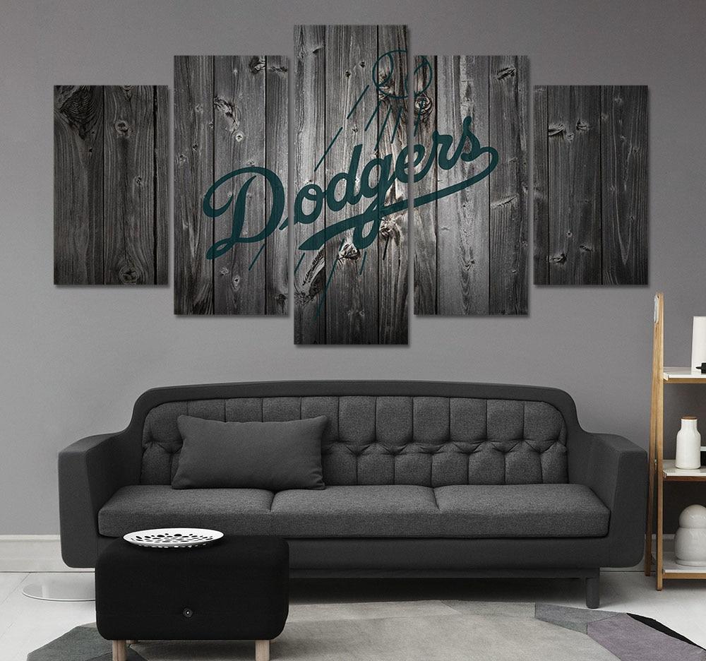 Los Angeles Dodgers Logo Poster Baseball – Canvas Wall Art