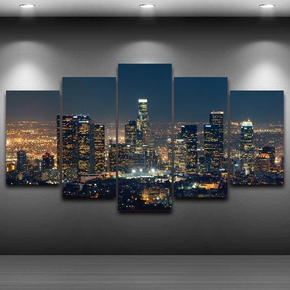 Los Angles City Nigh 02 – Nature Canvas Wall Art