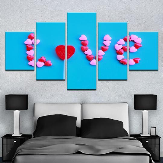 Love Candy Hearts – Abstract Canvas Wall Art