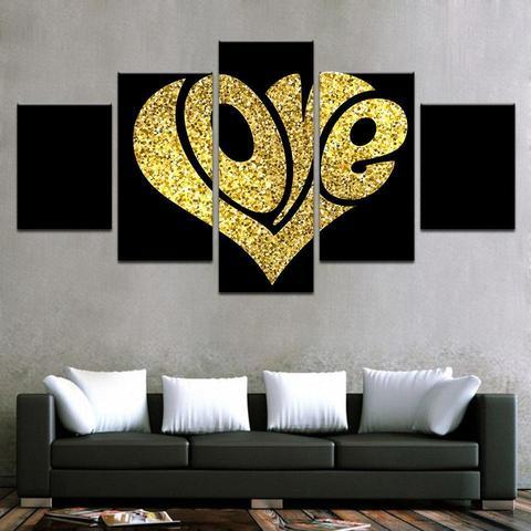 Love Gold – Abstract Canvas Wall Art