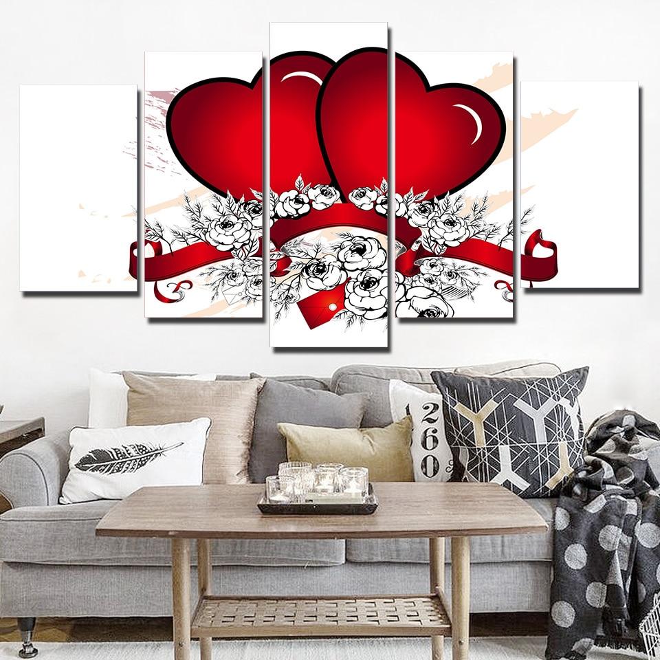 Love Red Heart – Abstract Canvas Wall Art