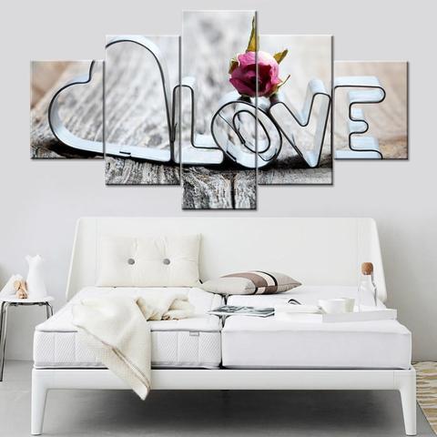 Love Romantic Rose – Abstract Canvas Wall Art