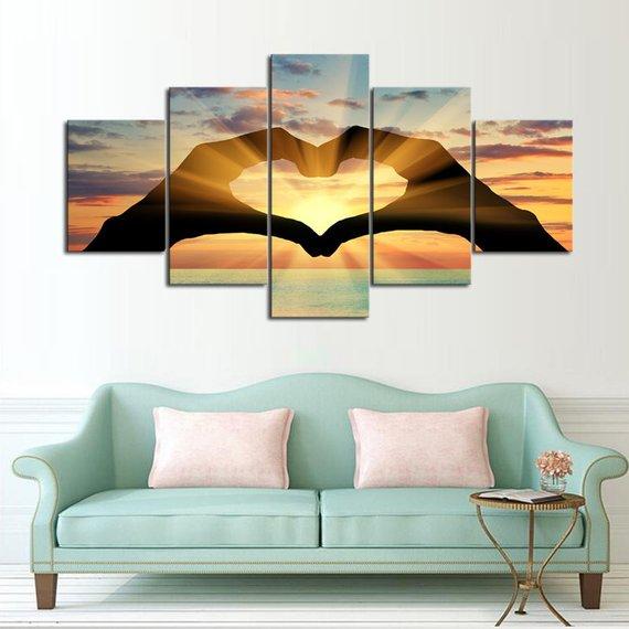 Love You Sunset – Abstract Canvas Wall Art