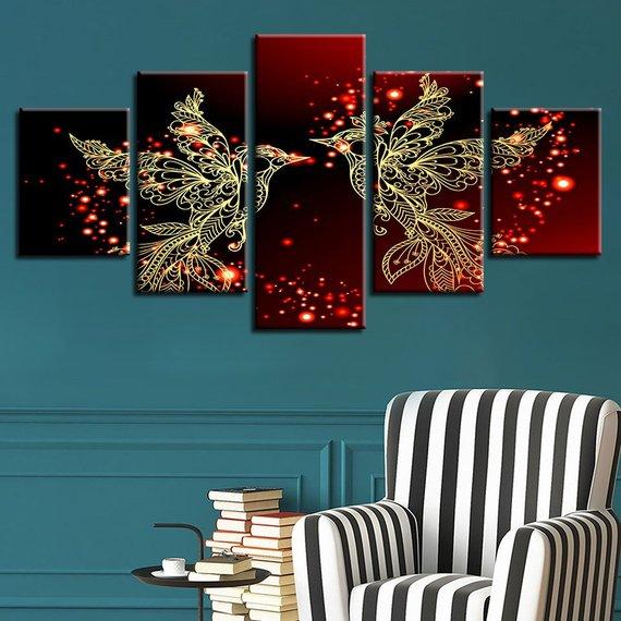 Loving Birds Birds Love – Abstract Animal Canvas Wall Art