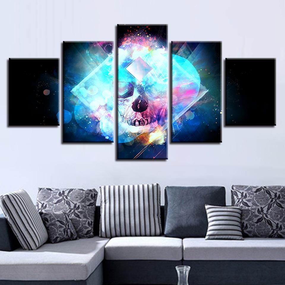 Luminous Skull – Abstract Canvas Wall Art