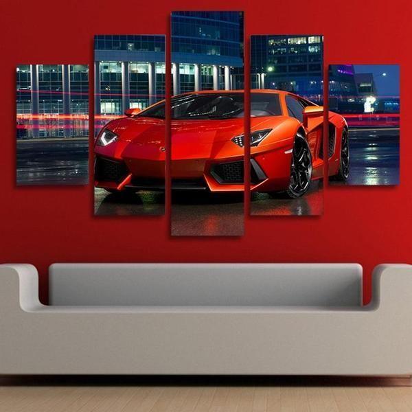 Luxury Red Lamborghini – Automative Canvas Wall Art