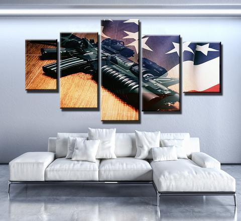 Machine Gun Freedom – Army Canvas Wall Art