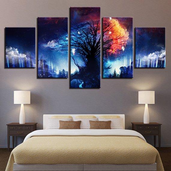 Magic Tree Clouds Fantasy – Abstract Canvas Wall Art