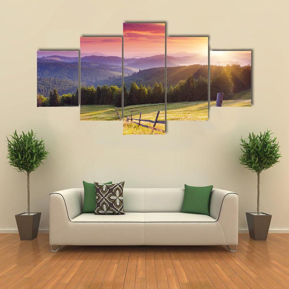 Majestic Sunset In The Mountains Landscape – Nature Canvas Wall Art