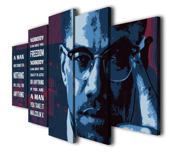 Malcolm X A Man Who Stand For Nothing Quotes – Abstract Canvas Wall Art