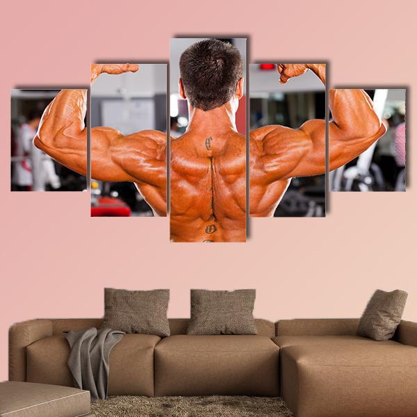 Male Body Builder In Gym – Sport Canvas Wall Art