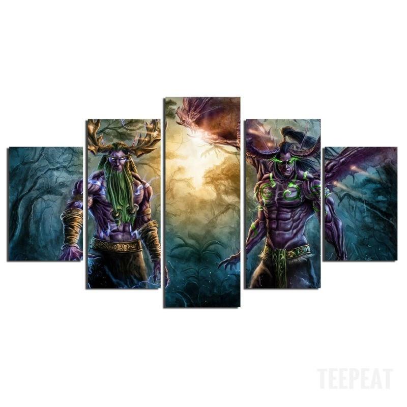 Malfurion And Illidan Gaming Canvas Wall Art