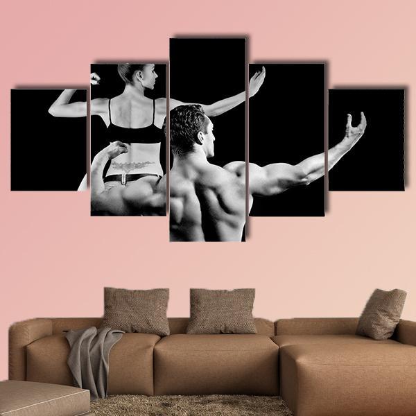 Man And A Woman In The Gym – Sport Canvas Wall Art
