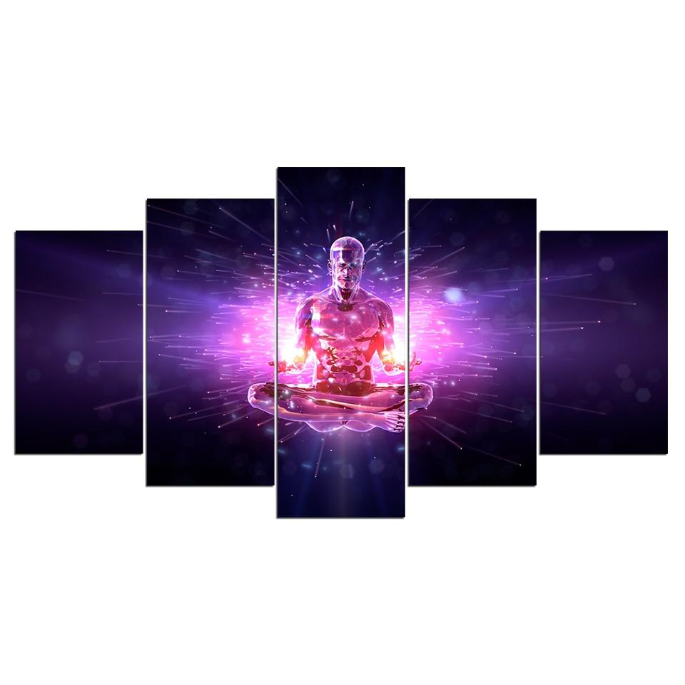 Man Purple Handheld Flame – Religion Canvas Wall Art