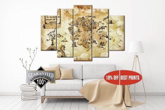 Map Of Middle Earth, The Lord Of The Rings, Middle Earth – Movie Canvas Wall Art