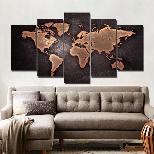 Map Of The World – Abstract Canvas Wall Art