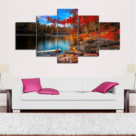Maple Leaf Lake – Nature Canvas Wall Art
