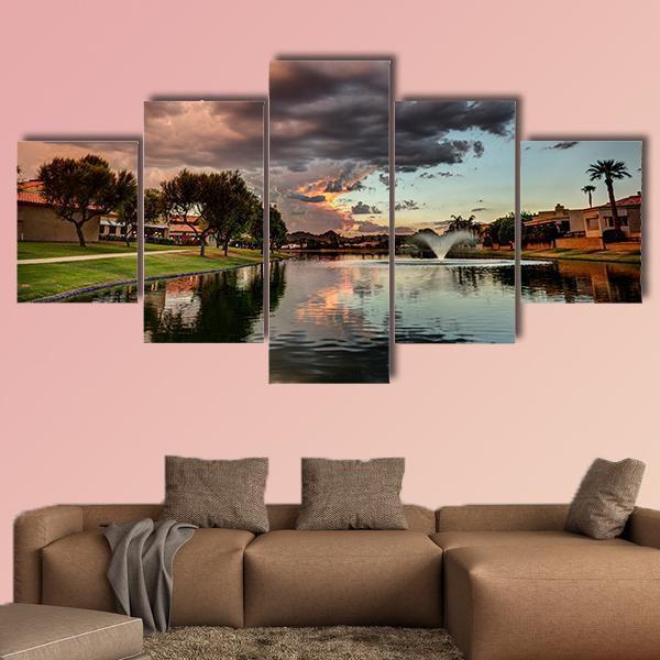 Marguerite Lake At Sunset – Nature Canvas Wall Art