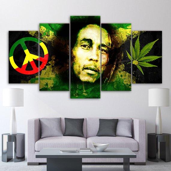Marley Peace Cannabis – Famous Person Canvas Wall Art