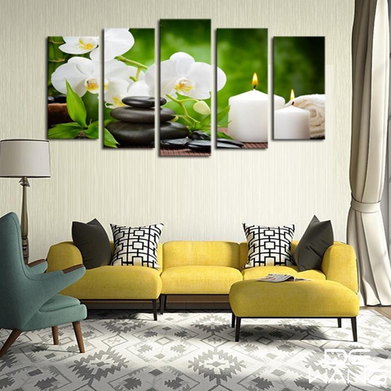 Massage Hot Stones And Flowers – Nature Canvas Wall Art