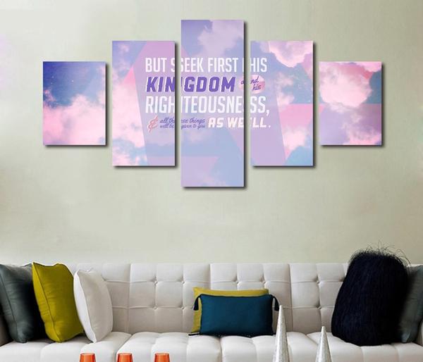 Matthew 6:33 Seek Ye First The Kingdom Of God Bible Verse – Religion Canvas Wall Art