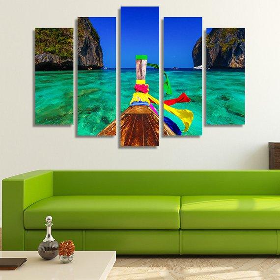 Maya Bay On Koh Phi Phi Leh Island Krabi Southern Thailand – Space Canvas Wall Art
