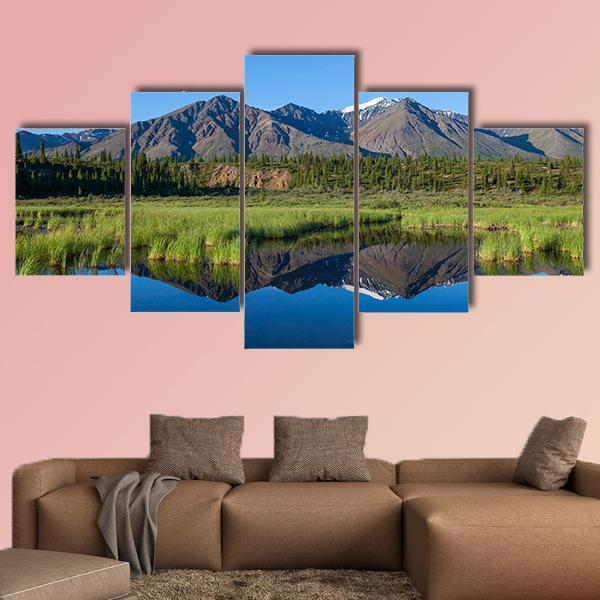 Mckinley Reflection In Lake On Alaska – Nature Canvas Wall Art
