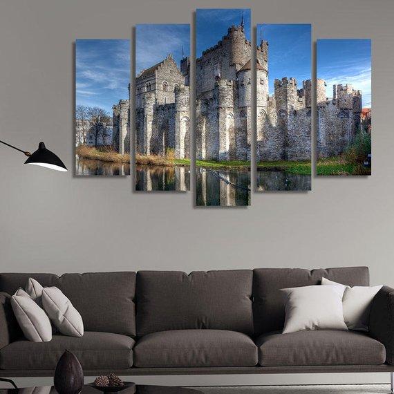 Medieval Gravensteen Castle Ghent Belgium Dukes Knights Flanders Residence – Nature Canvas Wall Art