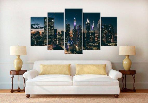 Melbourne At Night Melbourne – Nature Canvas Wall Art