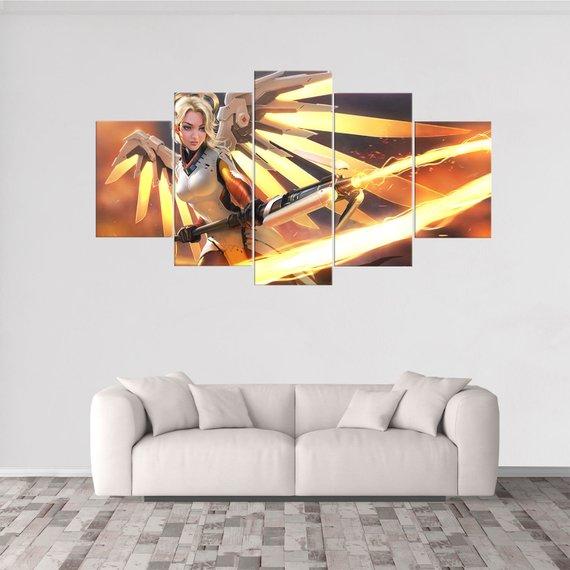Overwatch 2 Mercy Hero Gaming Canvas Wall Art
