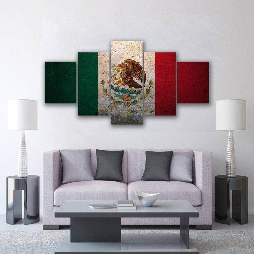 Mexican Flag – Abstract Canvas Wall Art