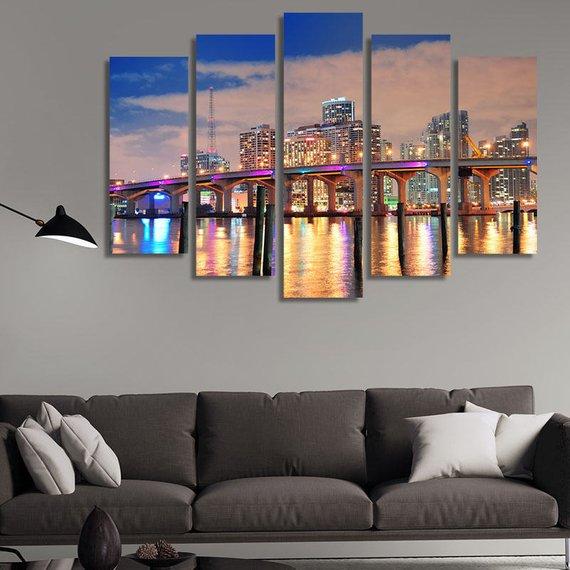 Miami City Skyline 01 – Nature Canvas Wall Art