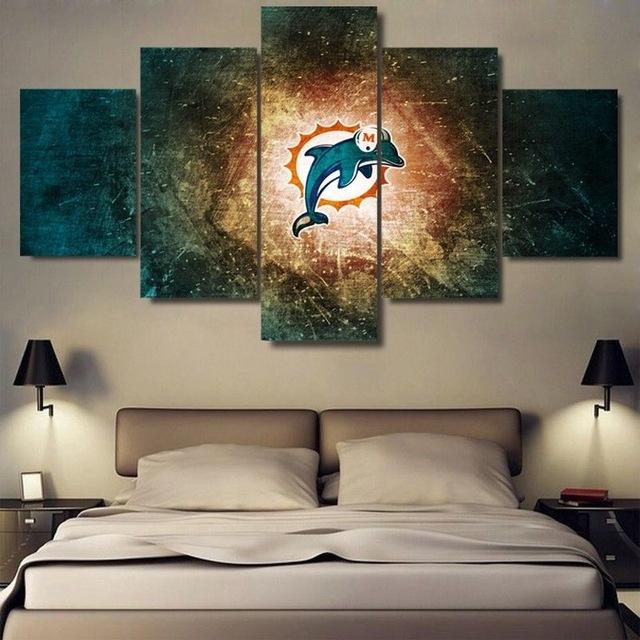 Miami Dolphins Logo Sport Canvas Wall Art